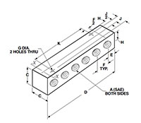 Junction Blocks SAE Porting - Dimensional Drawing