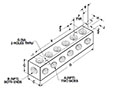 Right Angle Row Manifolds NPT Porting - Dimensional Drawing